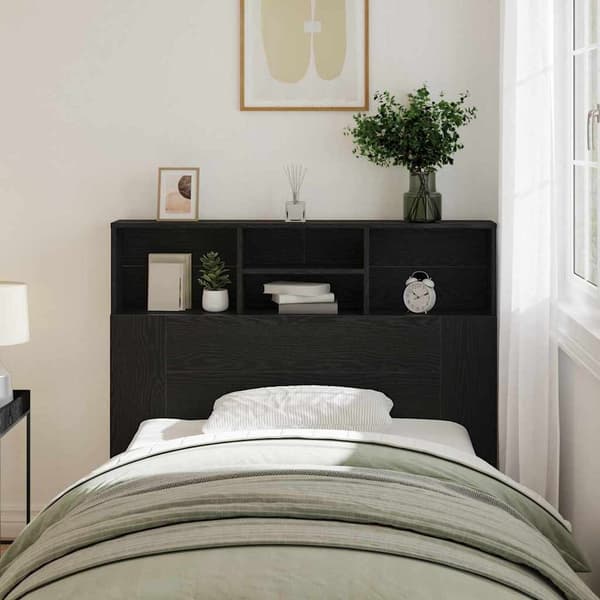 vidaXL Hodegavlskap Svart Eik 120 x 19 x 103,5 cm Konstruert tre