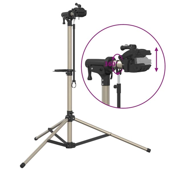 vidaXL Cykelmonteringsställ hopfällbart 120-165 cm aluminium