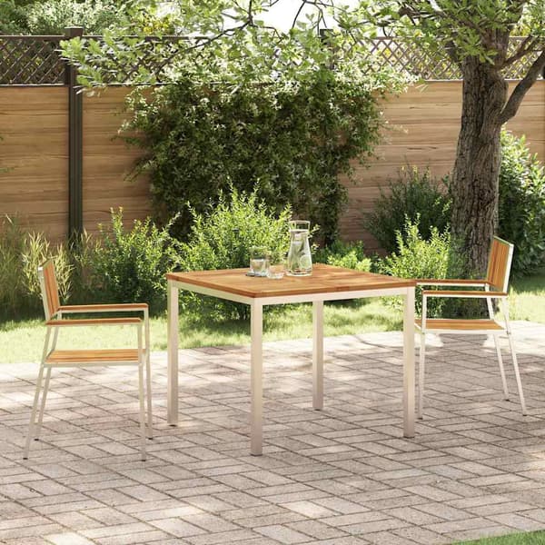 vidaXL Utendørs spisestue sett 3 pcs Brun Solid akasietre