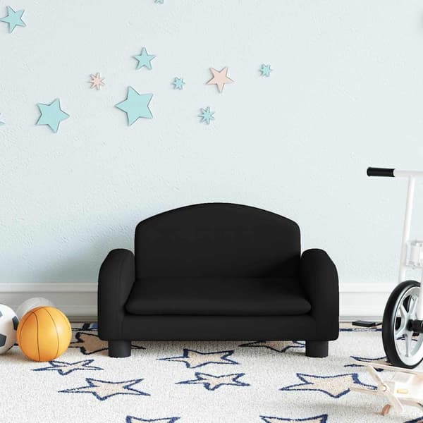 vidaXL Barnsoffa svart 50x40x30 cm tyg