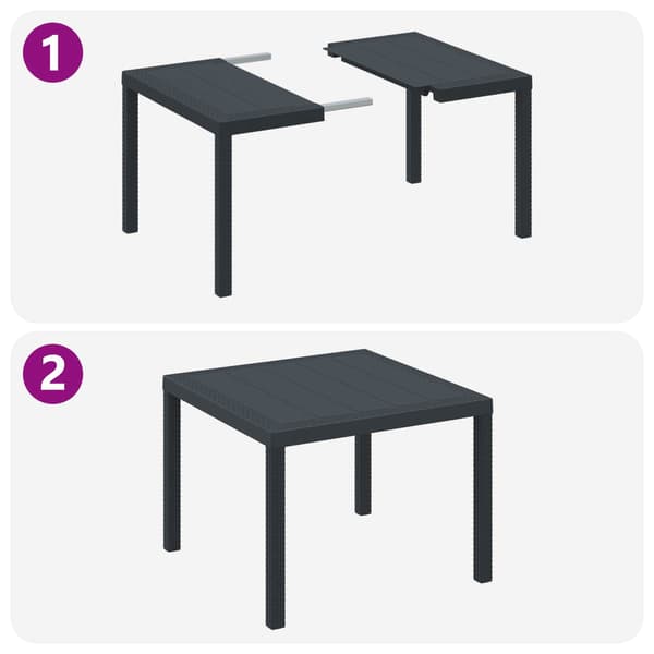 vidaXL Trädgårdsmöbelset 5 pcs Antracit Polypropylen