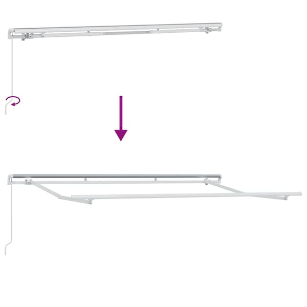 vidaXL Markisram Vit 3,5 x 2 m Metall