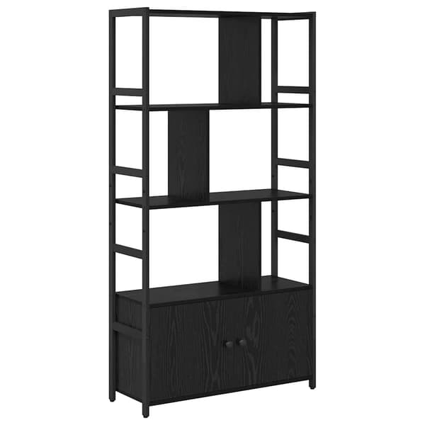 vidaXL Bokhylle Svart Eik 80 x 30 x 155,5 cm Konstruert tre