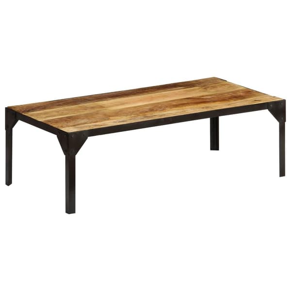 vidaXL Sofabord heltre mango og stål 110 cm change2
