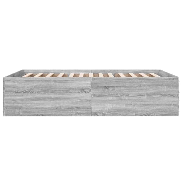 vidaXL Sengeramme grå sonoma 140x190 cm konstruert tre