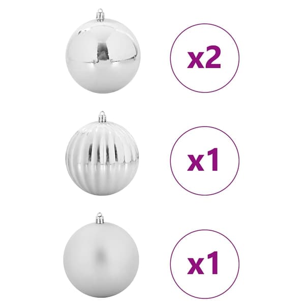 vidaXL Julgranskulor Set XXL 4 st silver Plast