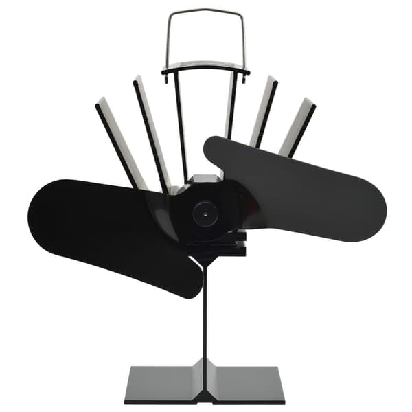 vidaXL Kaminfläkt 2 blad svart