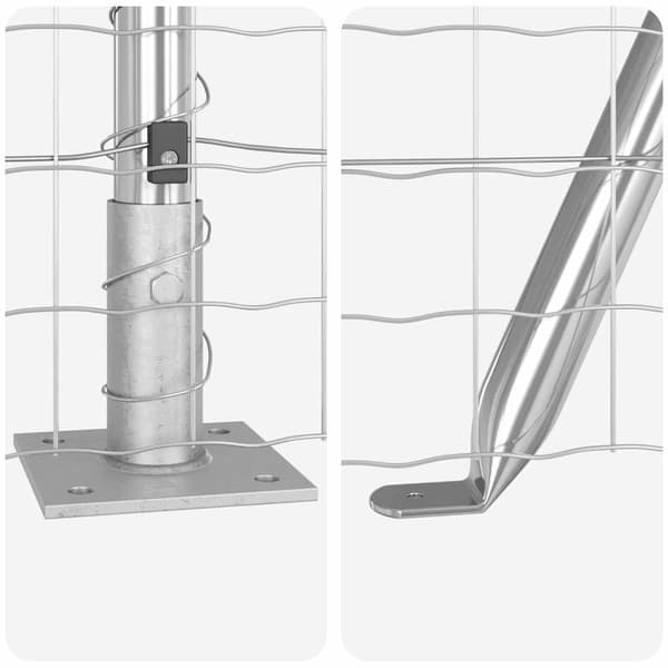 vidaXL Stängsel med stolpe Silver 1,6 x 10 m Stål