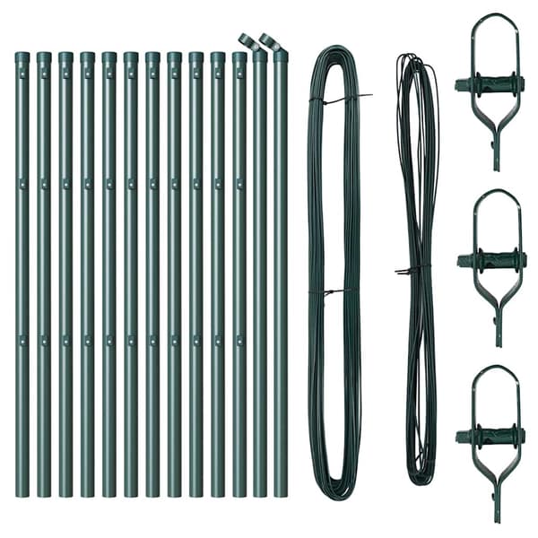 vidaXL Gjerdepåle 13 pcs grønn Stål