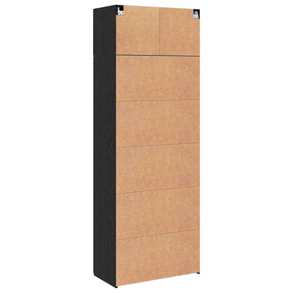 vidaXL Oppbevaringsskap 3 pcs Svart Eik