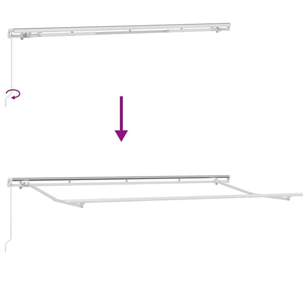 vidaXL Markisram Vit 4 x 2 m Metall
