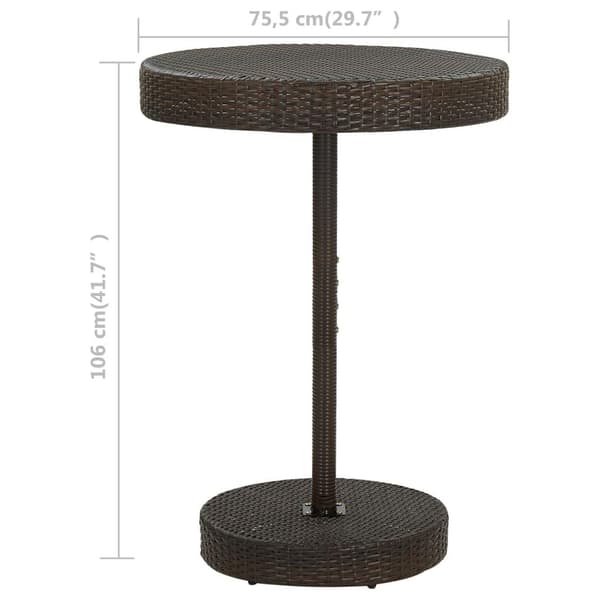 vidaXL Hagebord brun 75,5x106 cm polyrotting
