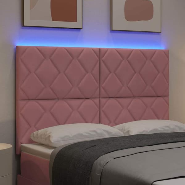 vidaXL LED huvuddyna Rosa 160 cm Sammet