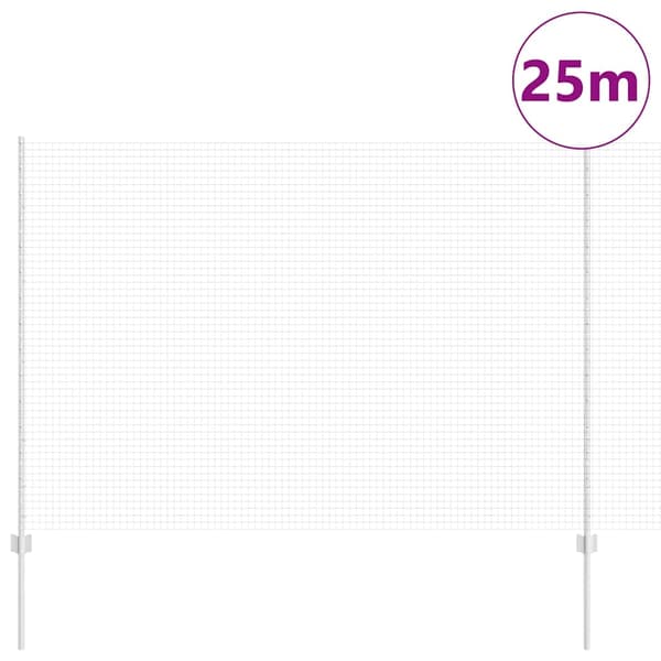 vidaXL Gjerde med innlegg. sølv 1.6 x 25 m Stål