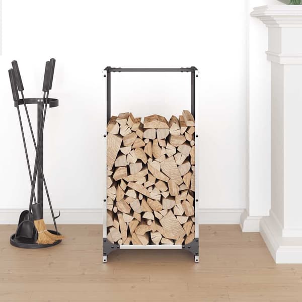 vidaXL Vedstativ 40x30x80 cm rustfritt stål