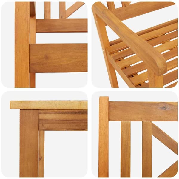 vidaXL Hage Spisegruppe 5 pcs Brun Solid akasietre