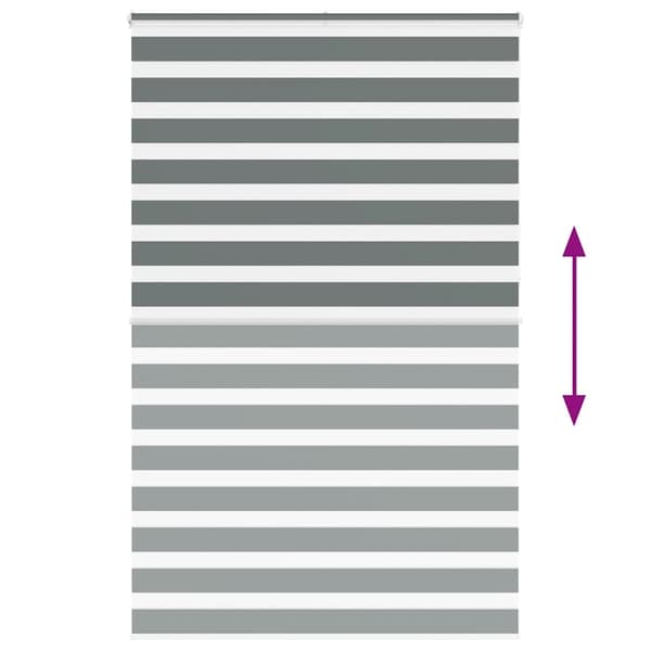 vidaXL Rullgardin zebra mörkgrå 140x230 cm tyg bredd 135,9cm polyester