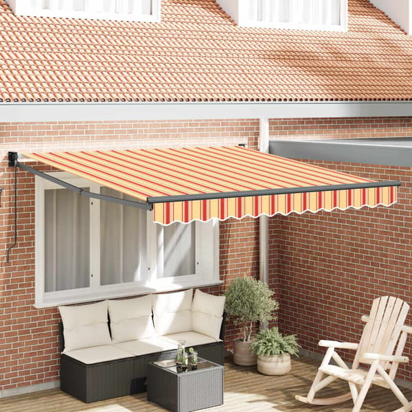 vidaXL Utfällbar markis Gul och Orange 300 x 250 cm