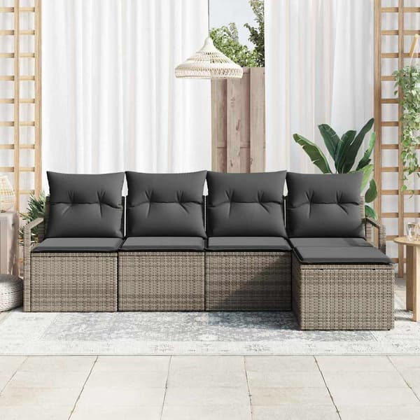 vidaXL Soffset 5 pcs Grå konstrotting