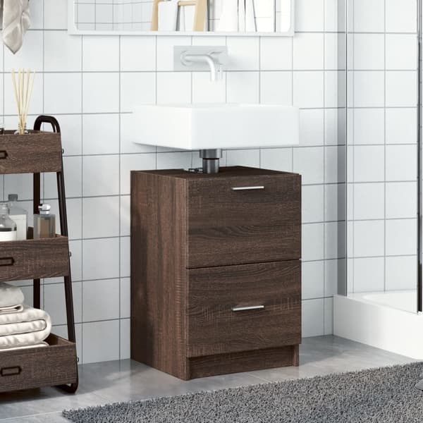 vidaXL Servantskap brun eik 40x37x59 cm konstruert tre