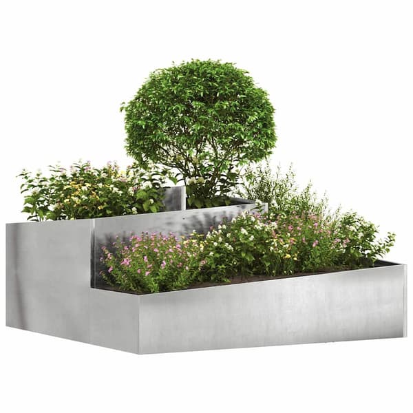 vidaXL Hageblomsterpotte sølv 100 x 100 x 50 cm Rustfritt Stål