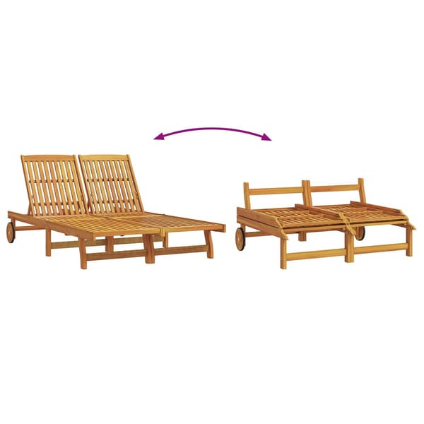 vidaXL Solstol Brun 125 x 200 x 84 cm Solid akasietre