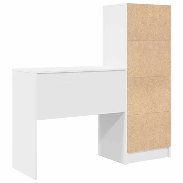 vidaXL Skrivbord med låda 2 pcs Vit