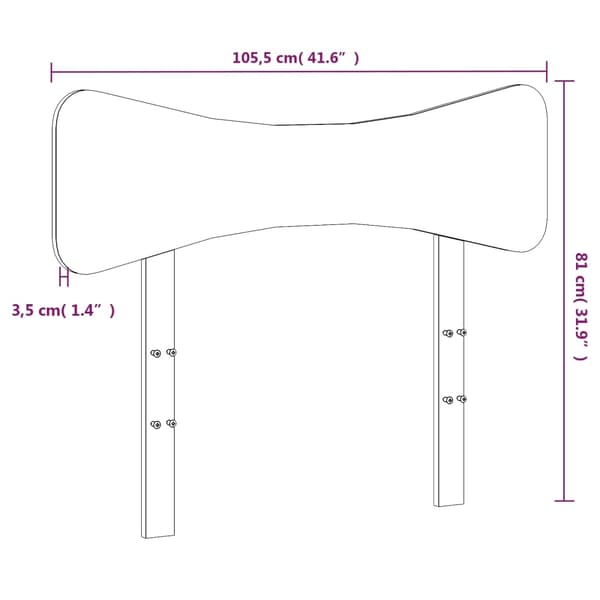 vidaXL Hodegavl hvit 100 cm heltre furu