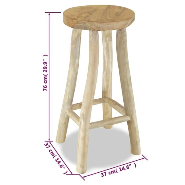 vidaXL Barstol massiv teak