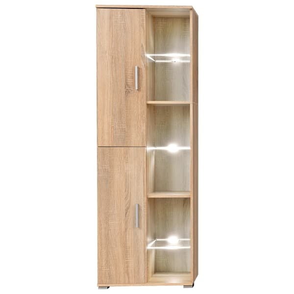 vidaXL TV-veggenhet med LED-lys sonoma eik