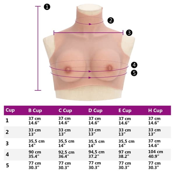 vidaXL Silikonbryst naturell B-cup