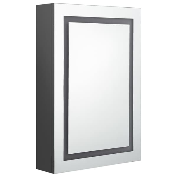vidaXL LED-speilskap til bad grå 50x13x70 cm
