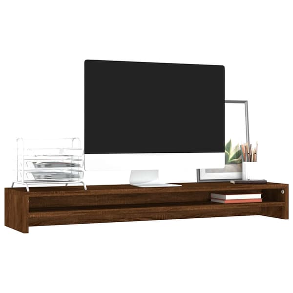 vidaXL Skjermstativ brun eik 100x24x13 cm konstruert tre