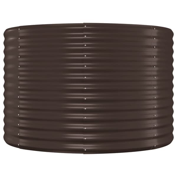 vidaXL Odlingslåda pulverlackerat stål 396x100x68 cm brun