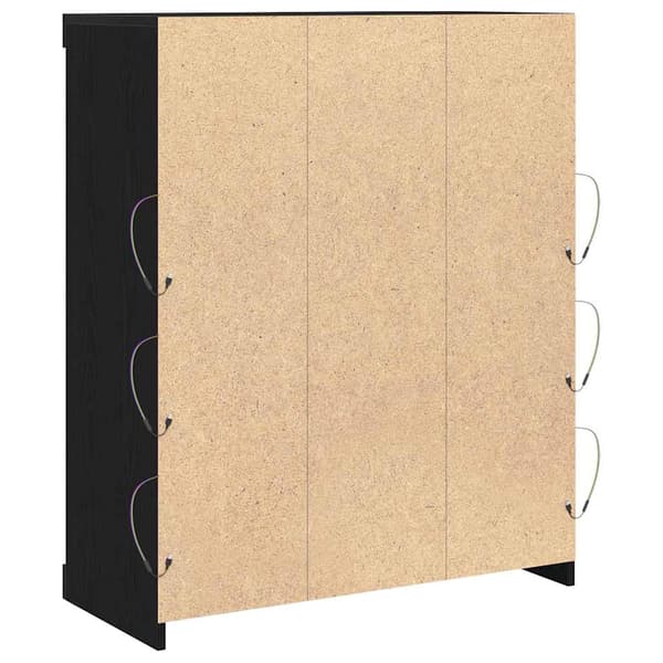 vidaXL LED sideboard Svart Eik 41 x 37 x 100 cm Konstruert tre