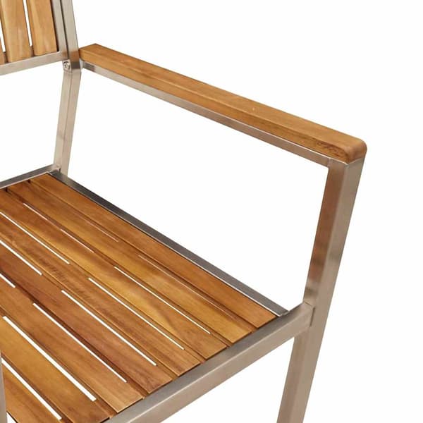vidaXL Utendørs spisestue sett 7 pcs Brun Solid akasietre