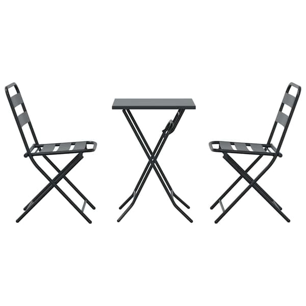 vidaXL Trädgårds Bistro Set 3 pcs Antracit Stål