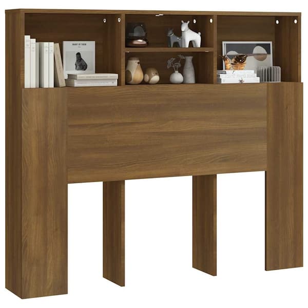 vidaXL Sengegavlskap brun eik 120x19x103,5 cm