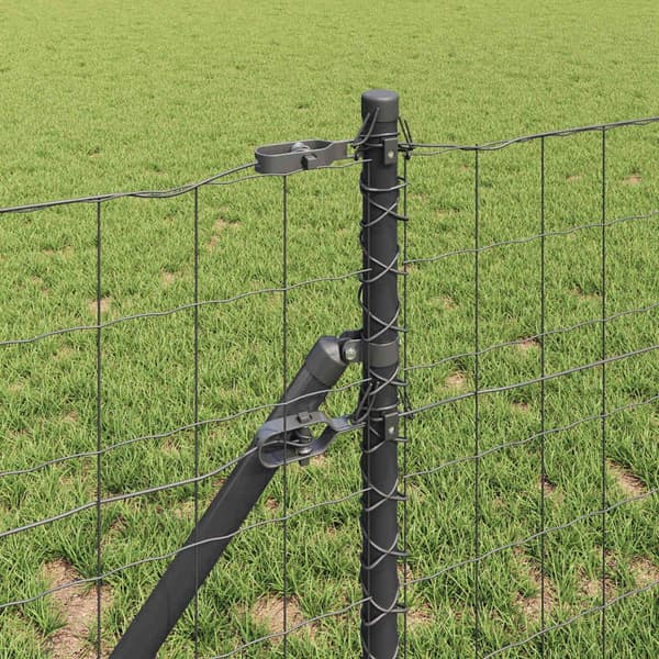 vidaXL Gjerde med stolpe Grå 0,4 x 25 m Stål og PVC
