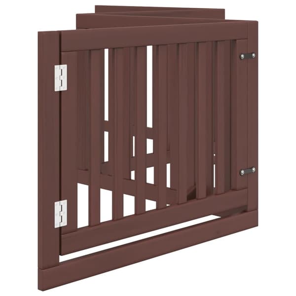 vidaXL Hundeport sammenleggbar 4 paneler brun 320 cm poppeltre