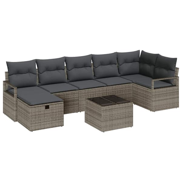 vidaXL Soffset med kudde 4 pcs konstrotting