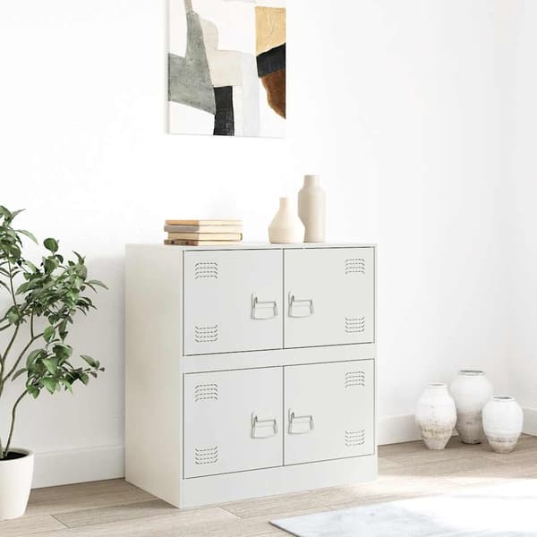 vidaXL Skänk vit 67x39x73 cm stål