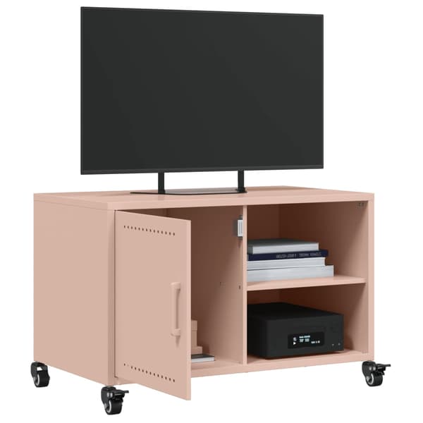 vidaXL TV-benk rosa 68x39x43,5 cm stål
