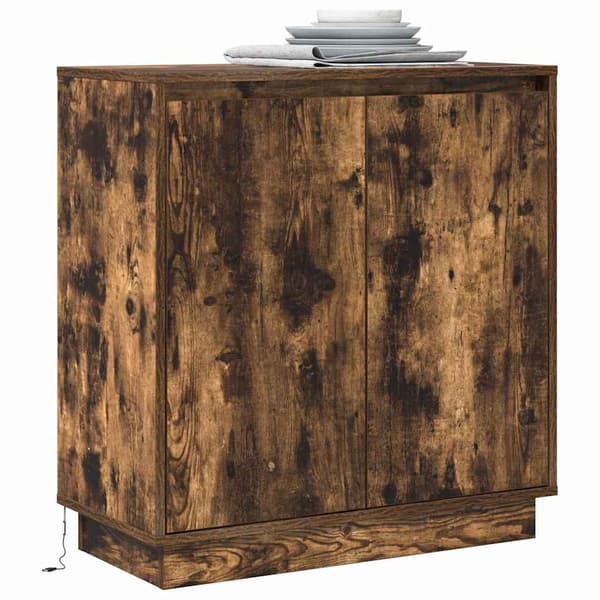 vidaXL LED sideboard for Røkt Eik 71 x 34,5 x 75 cm Konstruert tre