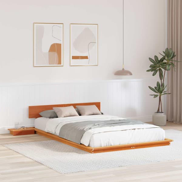 vidaXL Sängram Brun 120 x 200 cm trä