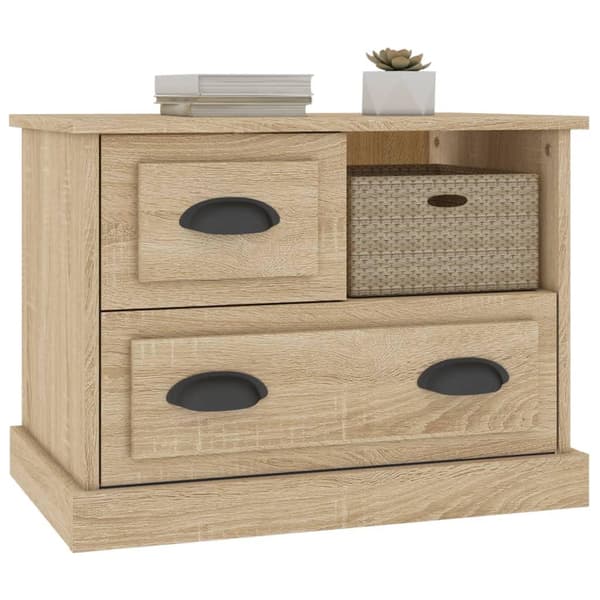 vidaXL Nattbord sonoma eik 60x39x45 cm