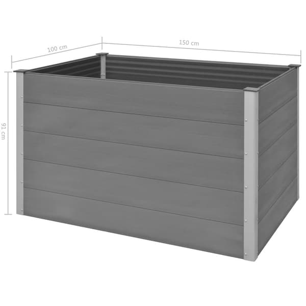 vidaXL Høybed WPC 150x100x91 cm grå