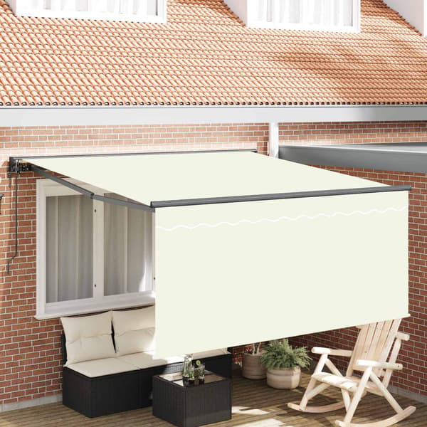 vidaXL Utfällbar markis Kräm 300 x 250 cm Polyester och aluminium