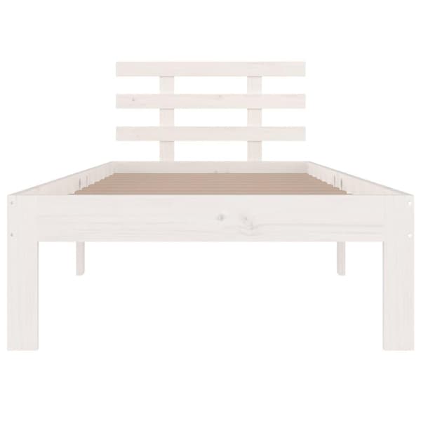 vidaXL Sengeramme hvit heltre 90x190 cm Single