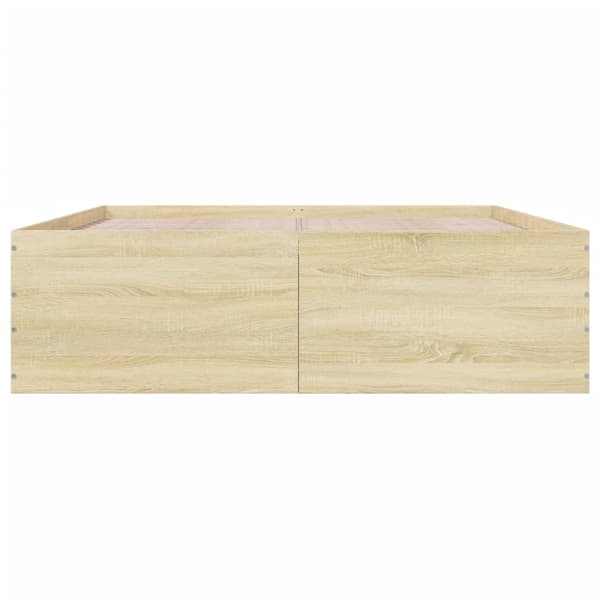 vidaXL Sengeramme sonoma eik 150x200 cm konstruert tre
